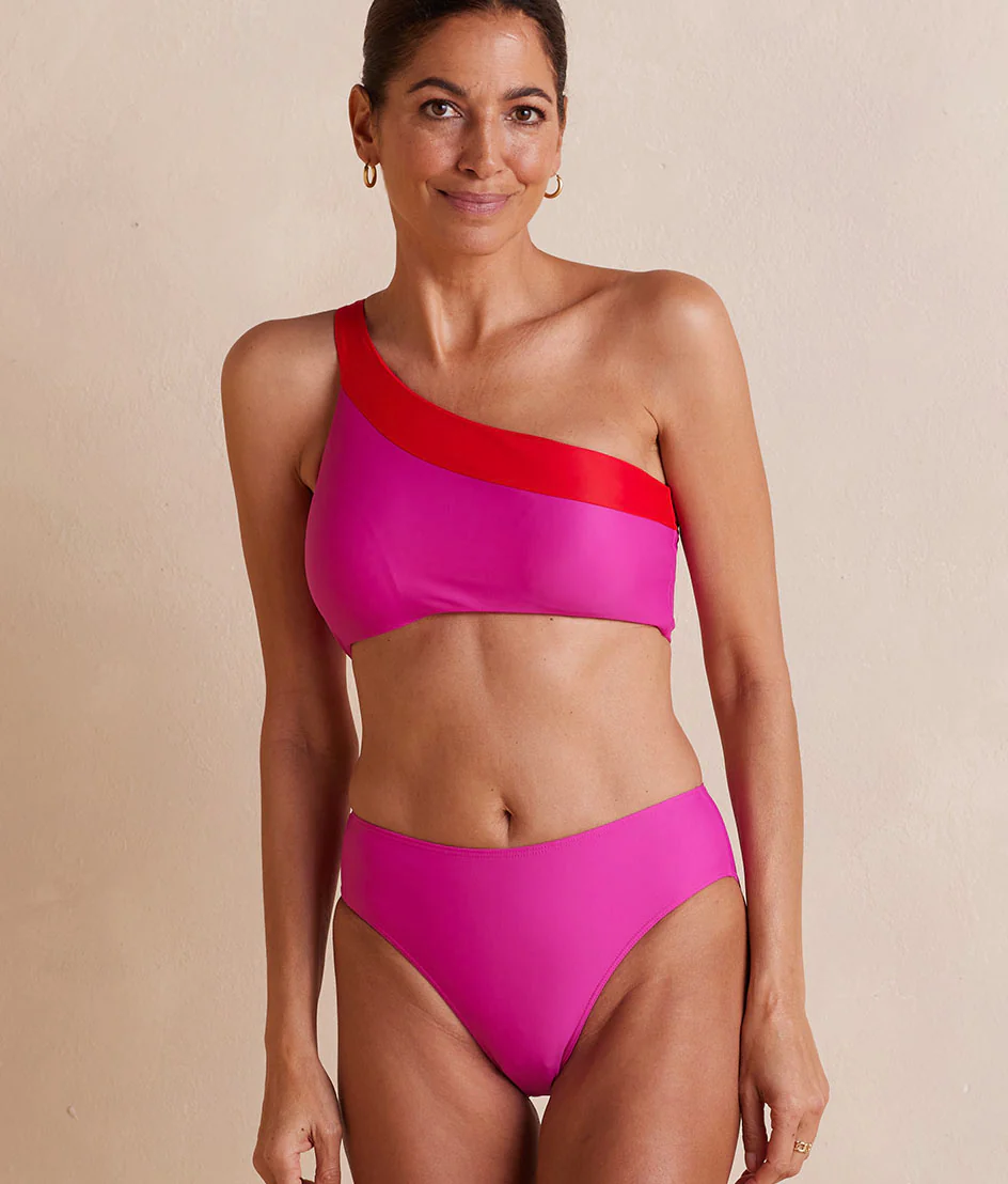 The High Leg Mid Rise Bikini Bottom - Hibiscus - Image 4