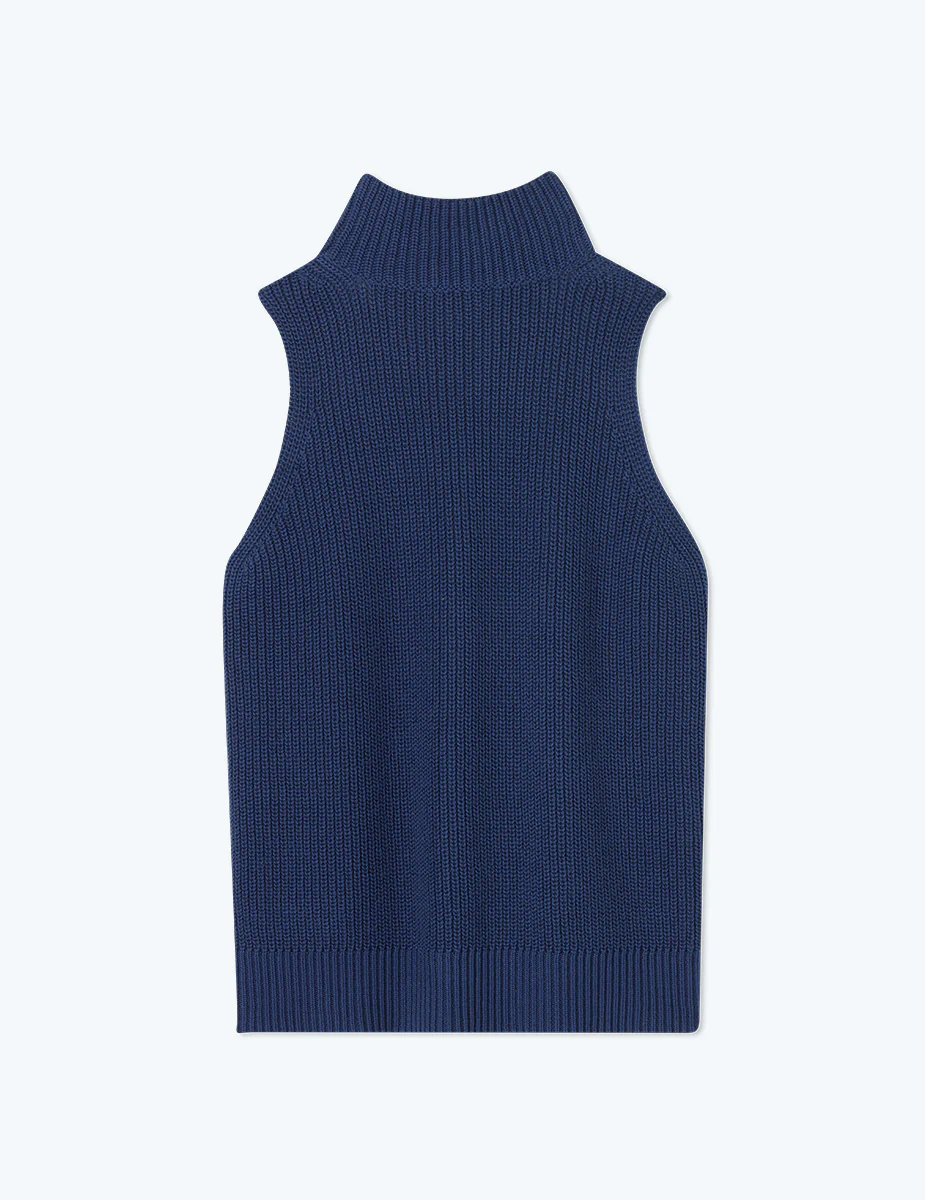 The High Neck Sweater Vest - Atlantic & White Sand - Image 4